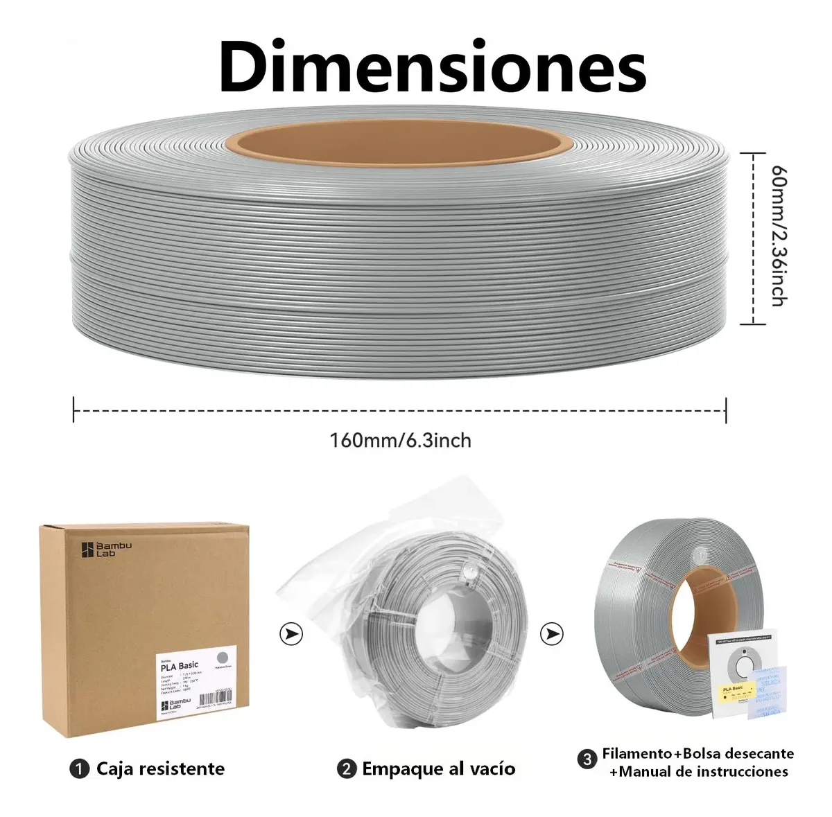 Filamento Bambu Lab PLA Basic Color Bambu Lab Verde 1,75 mm 1kg Alta Velocidad Compatible con AMS