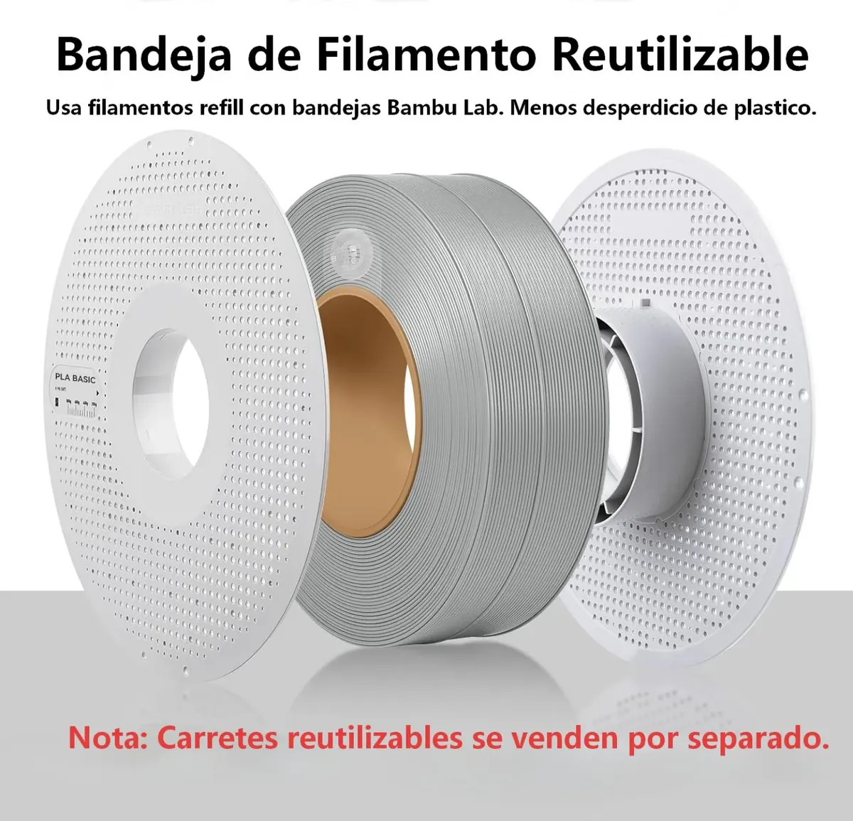 Filamento Bambu Lab PLA Basic Morado 1,75 mm 1kg Alta Velocidad Compatible con AMS