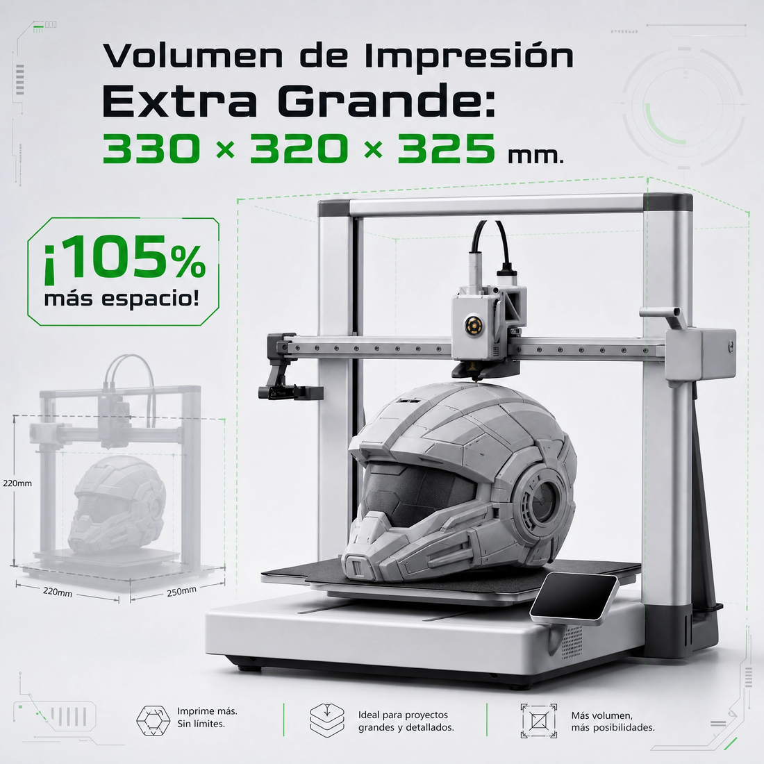 (PREVENTA)Impresora 3D Bambu Lab A2L Gran Volumen 330x320x325mm Multicolor AMS Compatible — detalle 2