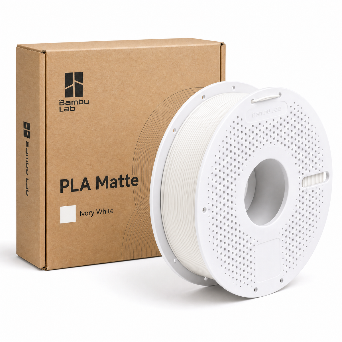 Filamento 3D Bambu Lab PLA Mate Blanco Marfil 1.75mm – 1kg | Acabado Mate y Alta Precisión de Impresión