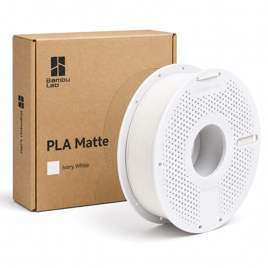 Filamento 3D Bambu Lab PLA Mate Blanco Marfil 1.75mm – 1kg | Acabado Mate y Alta Precisión de Impresión