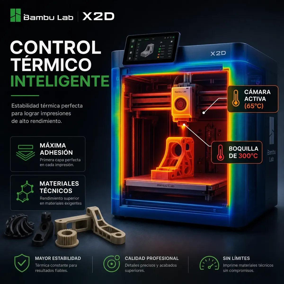 Preventa X2d Combo Impresora 3d Bambu Lab Doble Boquilla 256x256x260