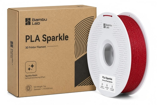 Filamento 3D Bambu Lab PLA Sparkle Rojo Carmesí 1.75mm – 1kg | Efecto Brillante y Alta Precisión de Impresión