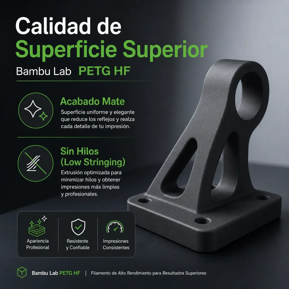 Filamento 3D Bambu Lab PETG HF 1.75mm – 1kg | Alta Fluidez y Resistencia Superior — detalle 3