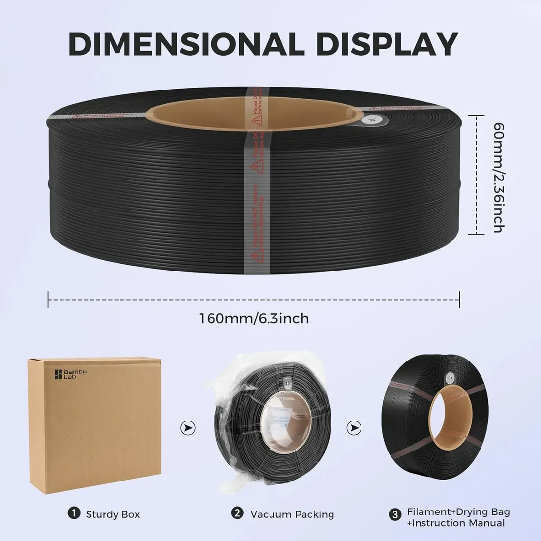 Bambu Lab PETG Basic Filamento 3D Resistente y Durable 1 kg 1.75 mm — detalle 3