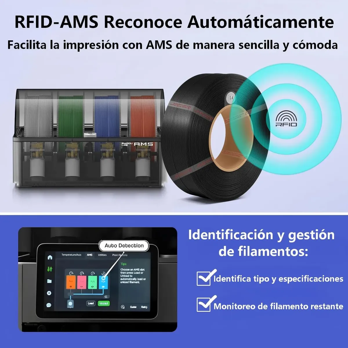 Filamento 3D Bambu Lab PETG HF 1.75mm – 1kg | Alta Fluidez y Resistencia Superior
