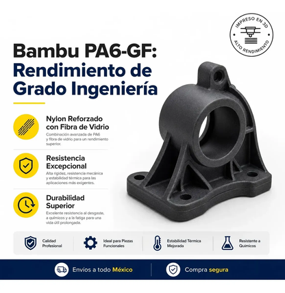 Filamento Bambu Lab PA6-GF 1.75mm 1kg Nylon Reforzado con Fibra de Vidrio