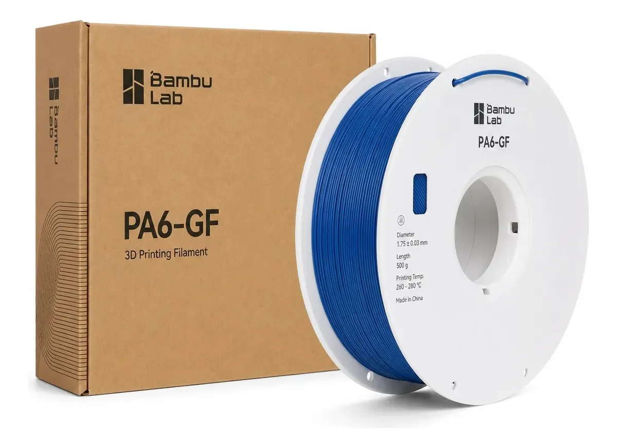 Filamento Bambu Lab PA6-GF 1.75mm 1kg Nylon Reforzado con Fibra de Vidrio