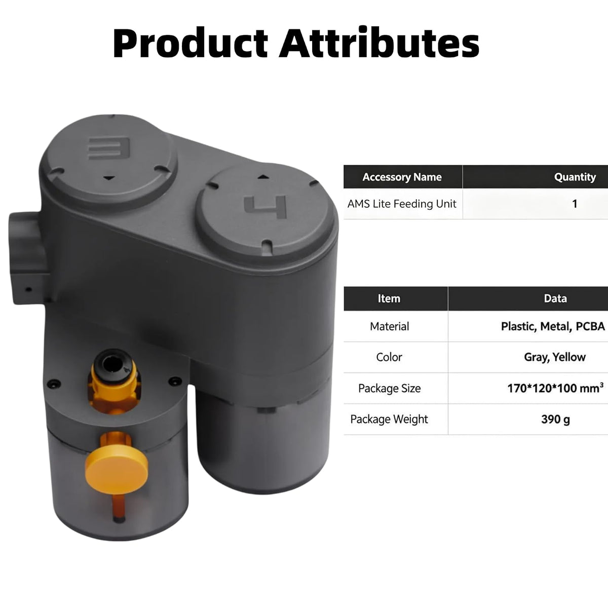 AMS Lite Feeder Unit Right (Slot 3 & 4) Replacement Motor Assembly, Dual-Feed Drive Repair Kit Compatible with A1/A1 Mini 3D Printer, Fix Filament Feed Errors & Restore Multi-Color Printing