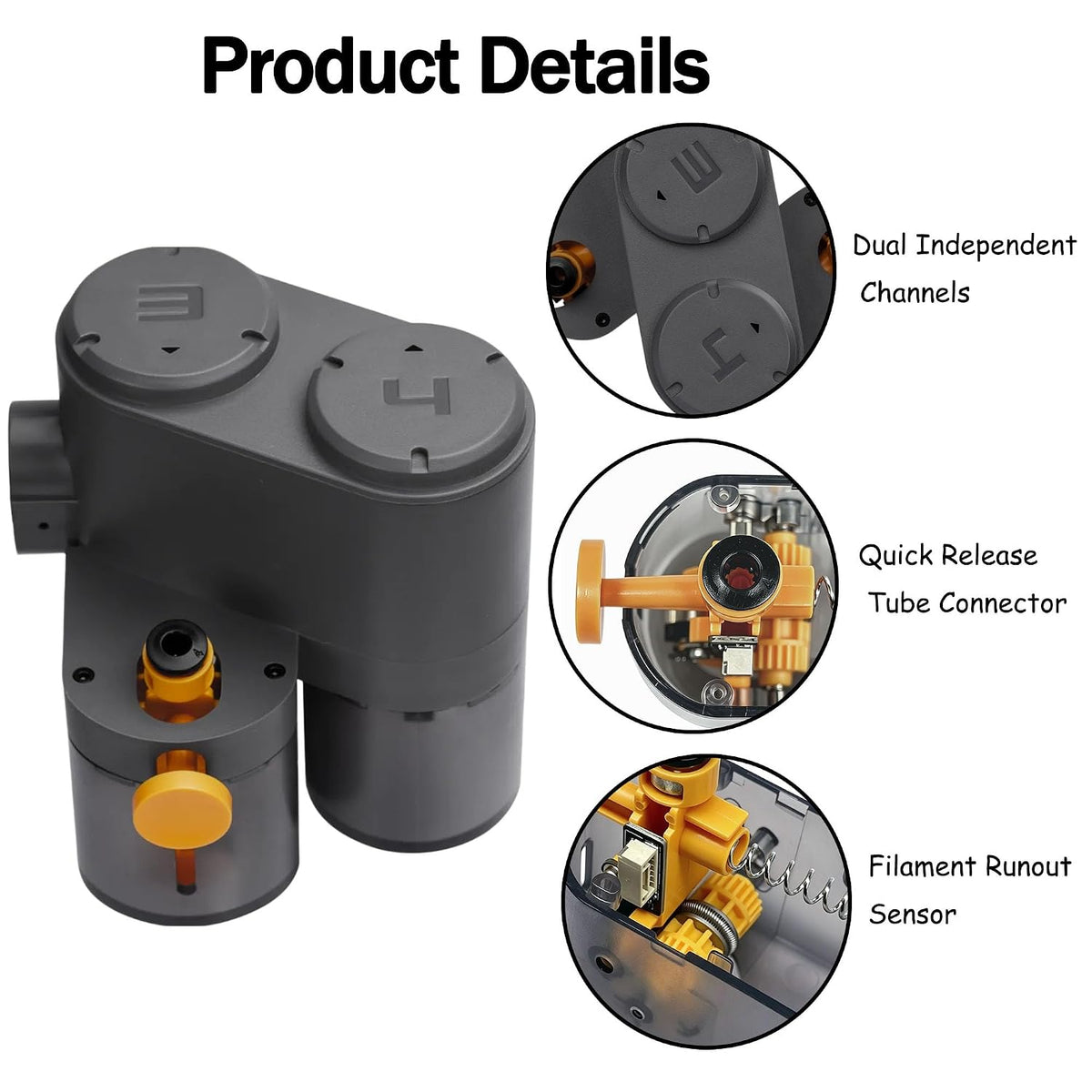 AMS Lite Feeder Unit Right (Slot 3 & 4) Replacement Motor Assembly, Dual-Feed Drive Repair Kit Compatible with A1/A1 Mini 3D Printer, Fix Filament Feed Errors & Restore Multi-Color Printing