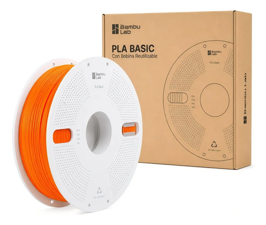 Filamento Bambu Lab PLA Basic Naranja  1,75 mm  1kg Alta Velocidad Compatible con AMS