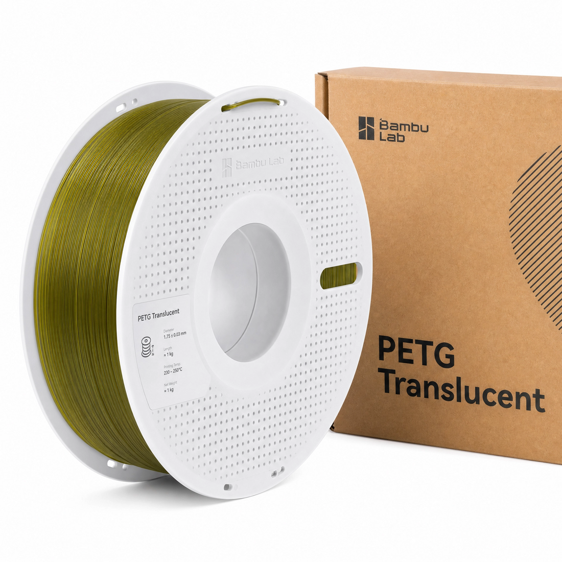 Filamento Bambu Lab PETG Translucent 1.75mm 1kg — detalle 1