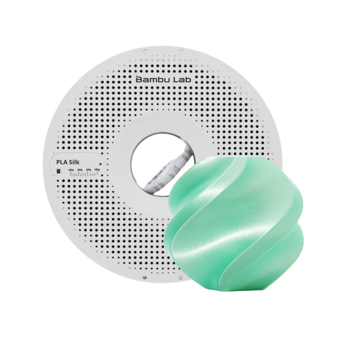 Filamento Bambu Lab PLA Silk + Verde Menta 1kg — detalle 1