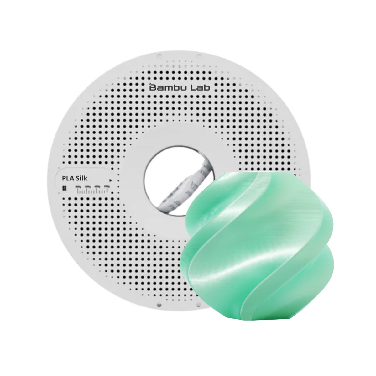 Filamento Bambu Lab PLA Silk + Verde Menta 1kg