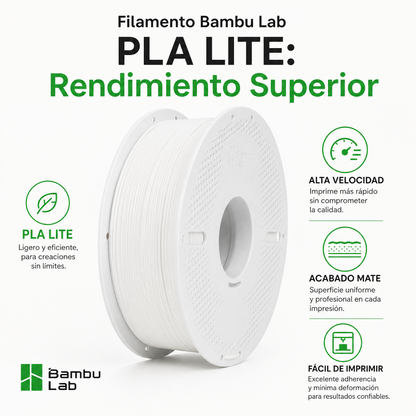 Bambu Lab PLA Lite – Filamento 3D Sin Carrete (Refill)