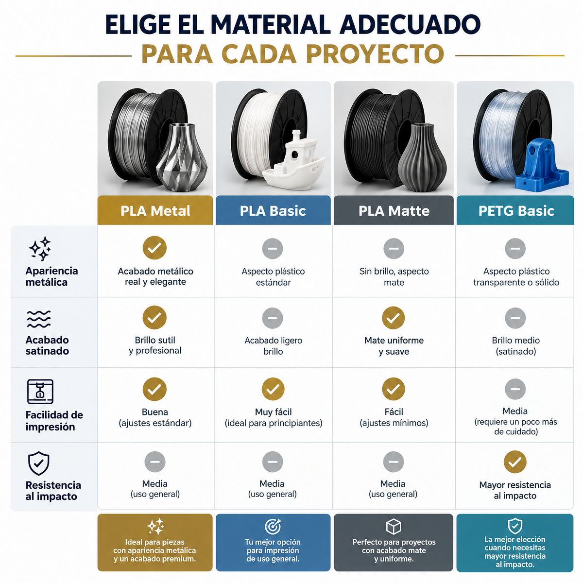 Filamento Bambu Lab PLA Metal 1.75mm 1kg