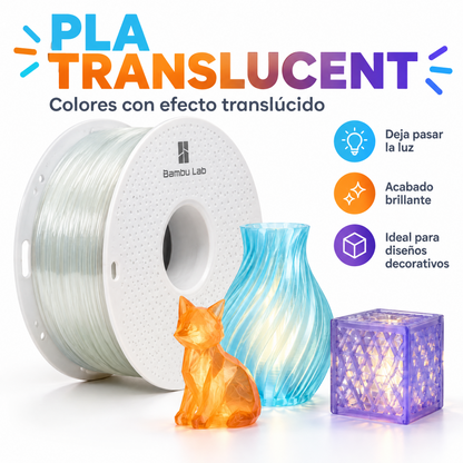 Filamento Bambu Lab PLA Translucent 1.75mm 1kg