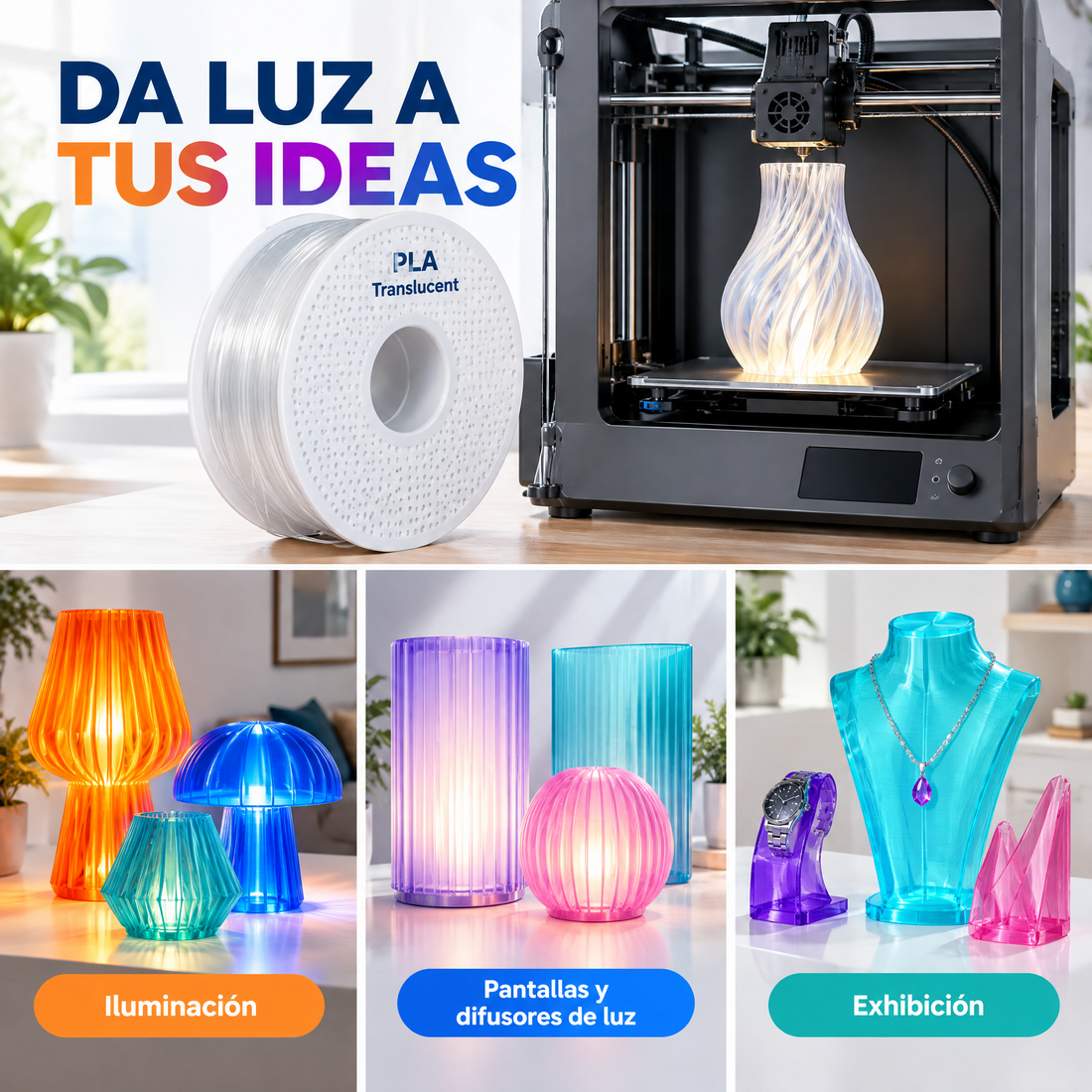 Filamento Bambu Lab PLA Translucent 1.75mm 1kg — detalle 12