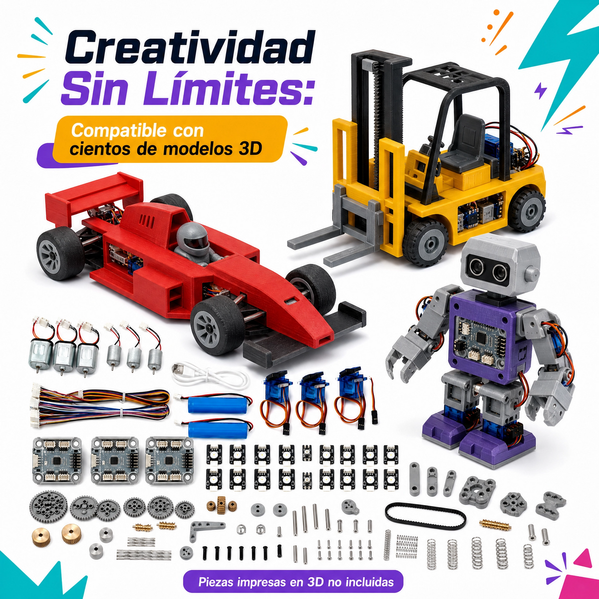 Kit CyberBrick Ultimate para Bambu 3D - Controla 2 Vehículos B-ZK003 Planeta3D