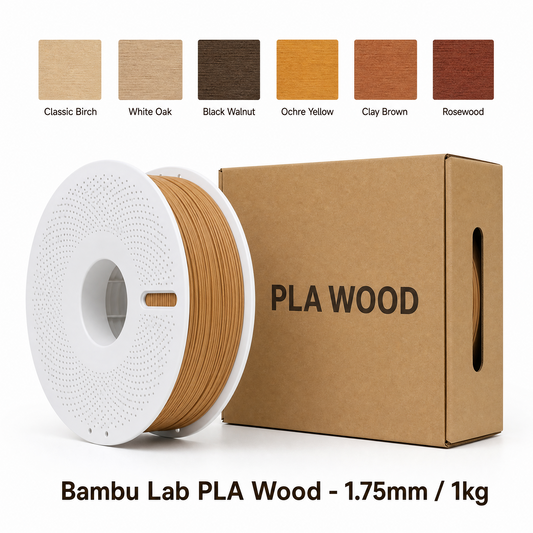 Filamento 3D Bambu Lab PLA Wood Arcilla Marrón 1.75mm - 1kg